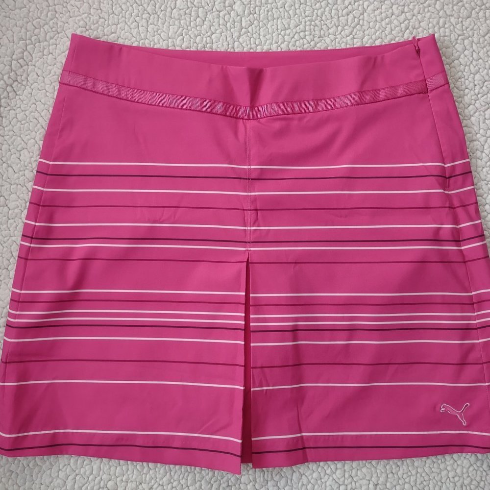Puma Pink Striped Golf Skort